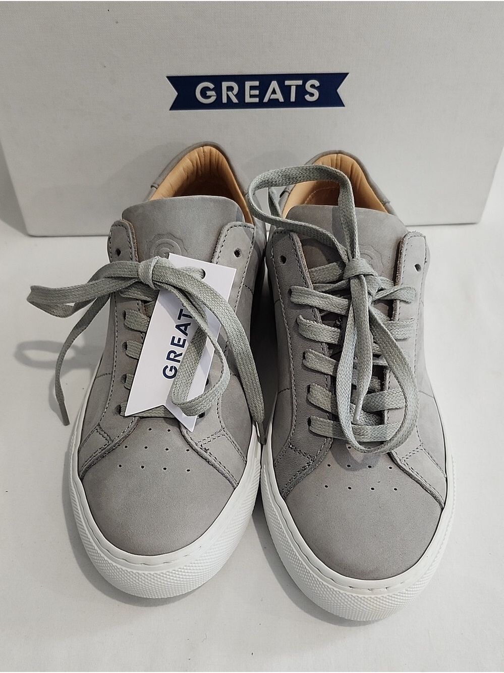 GREATS Womens The Royale Sneakers Grey Leather Size 6 NWT Minimalist Classic IOB - Picture 3 of 8